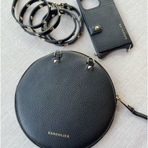 Bandolier "Mila" iPhone 14 Pro MagSafe card holder phone case, strap & pouch